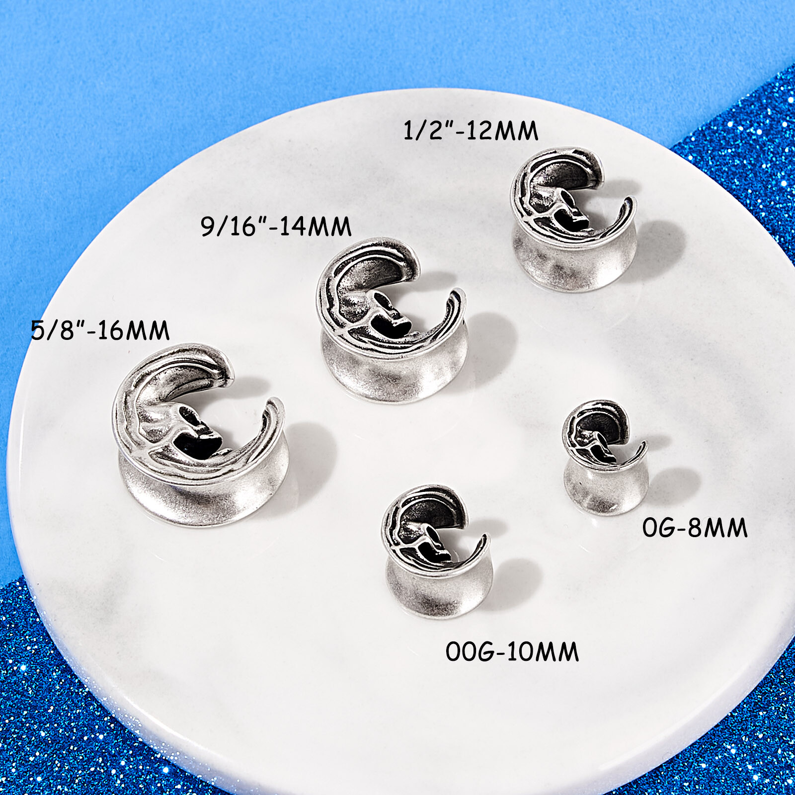 PAIR Stainless Steel Ear Tunnel Earrings Guages Piercing Plugs Stretcher Gauges