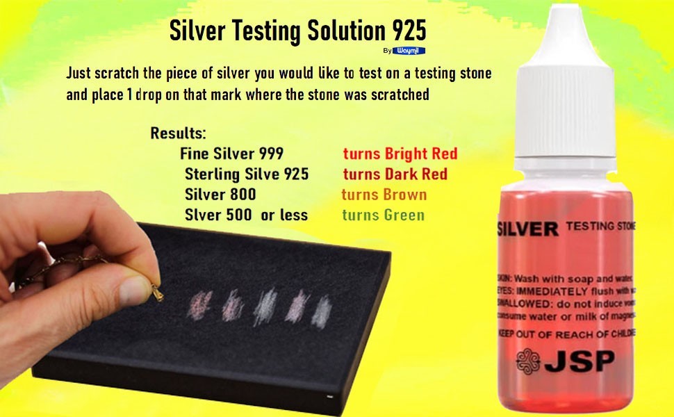 3 Bottles Silver Test Acid Testing Jewelry Solution Liquid Metal Tester