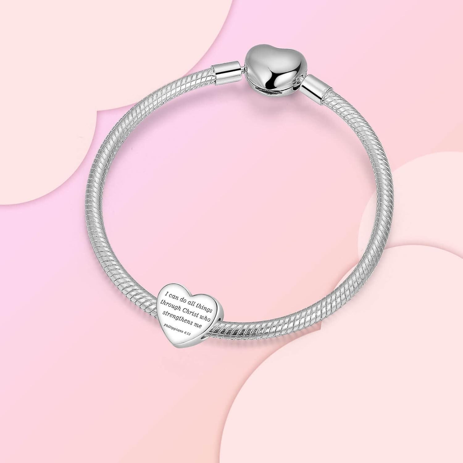Timeless Engraved Heart Charm – Sterling Silver Jewelry Gift for Any Occasion