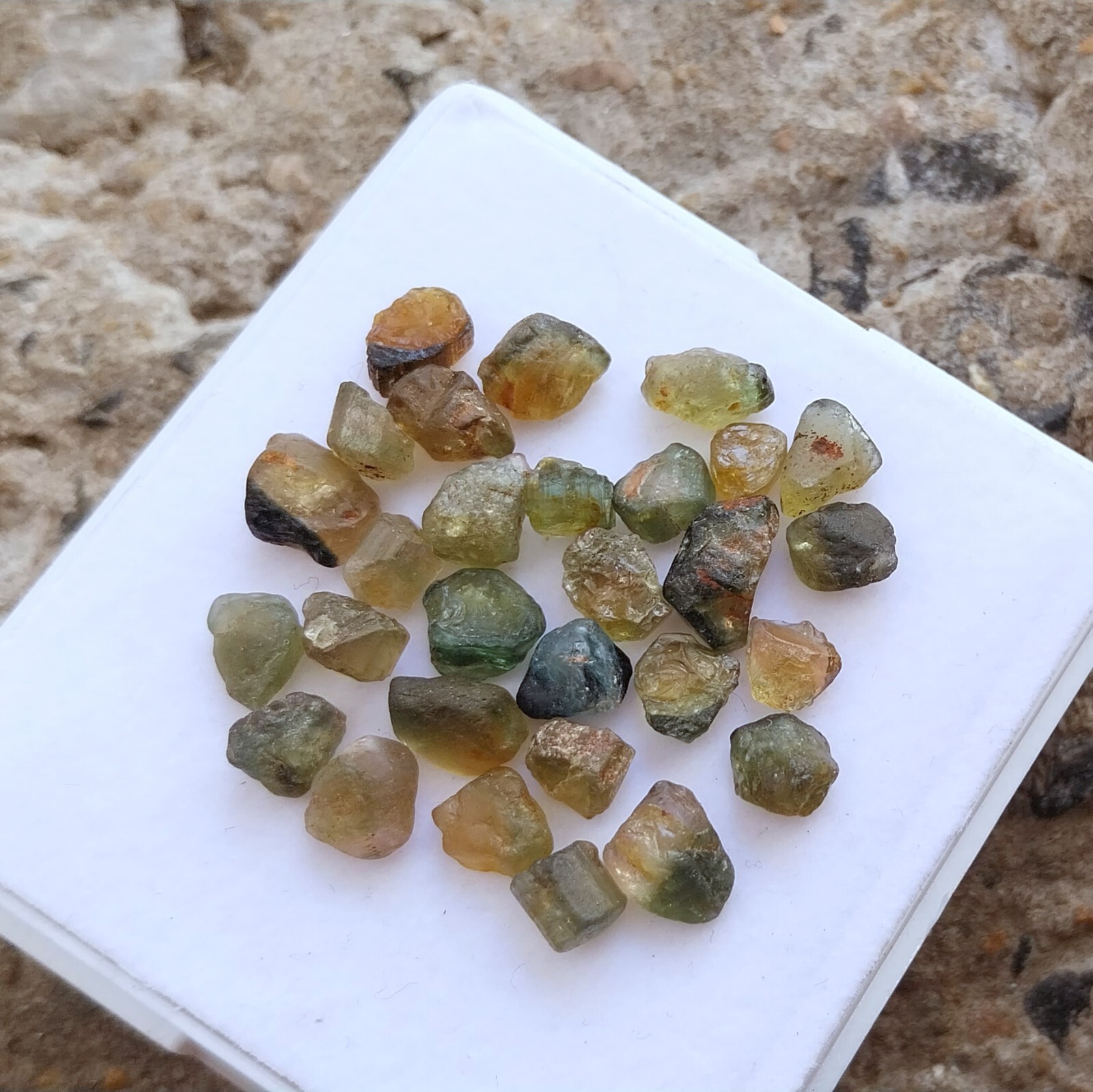 40 Carat 5 to 8 MM Natural Multi Color Tourmaline Raw Rough 29 Piece Lot Gems