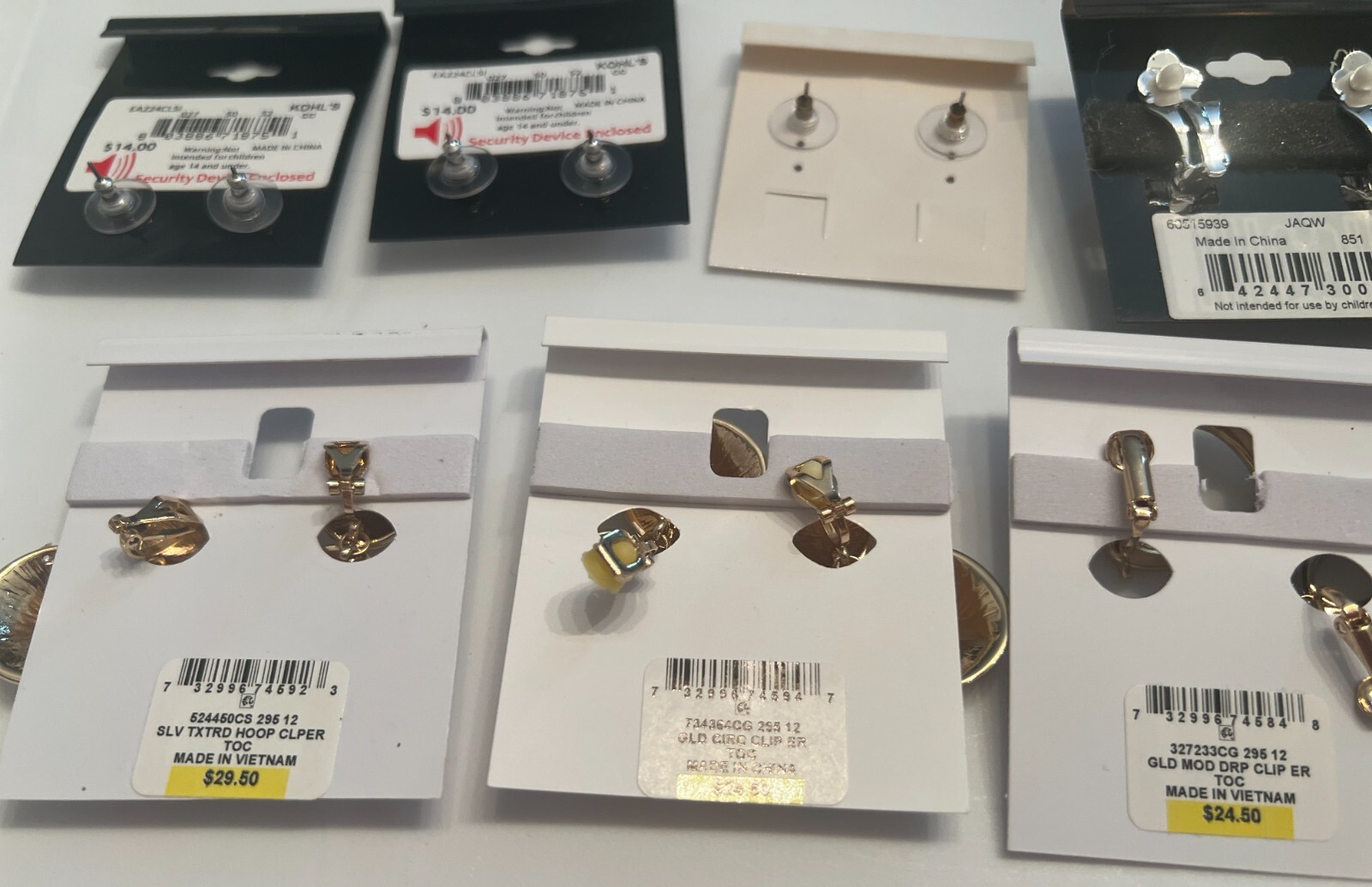 Lot of 13 Pair of New Fashion Earings, Charter Club, Anna Klein, Inc, Apt 9 New
