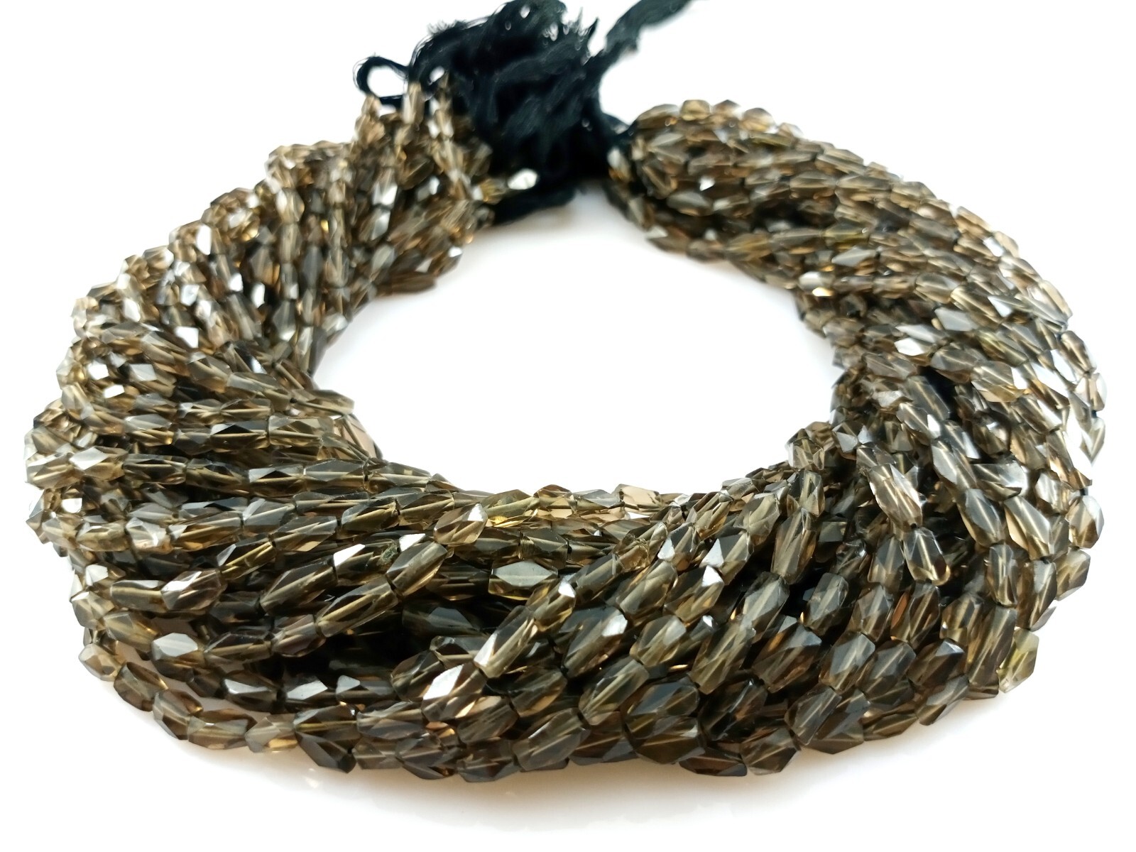 1 Strand Natural MOP Square Faceted 5×9-5x10mm MOP/Smoky Quartz Beads 12″inch