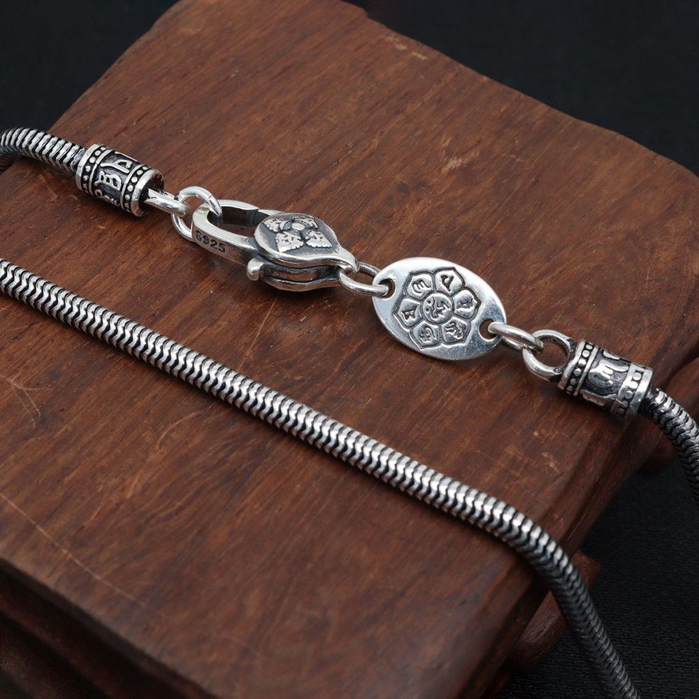 Pure S925 Real Sterling Silver Chain 3mm Snake Link Necklace 19-21g 19.7inch
