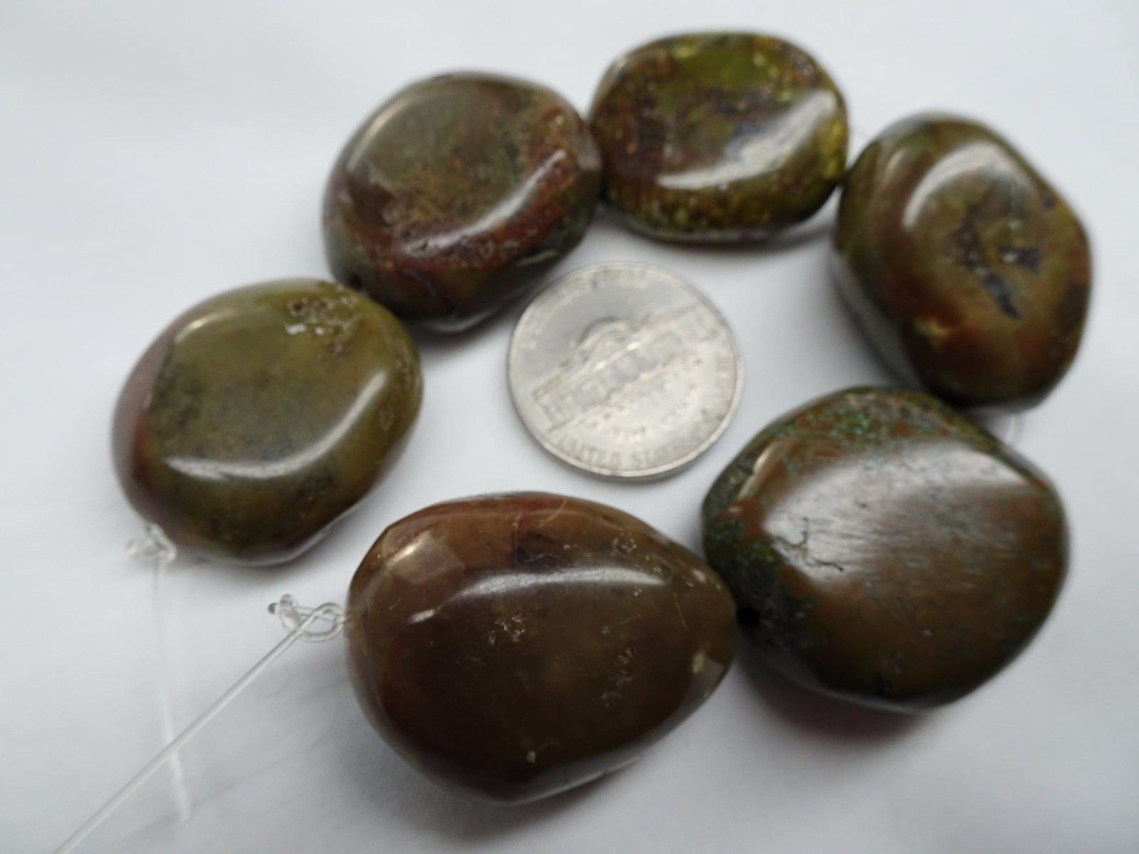6 1/8″ St Yellow Turquoise Oval Nugget Stone Pendants Bds 23-27mm Long #A736 DNG