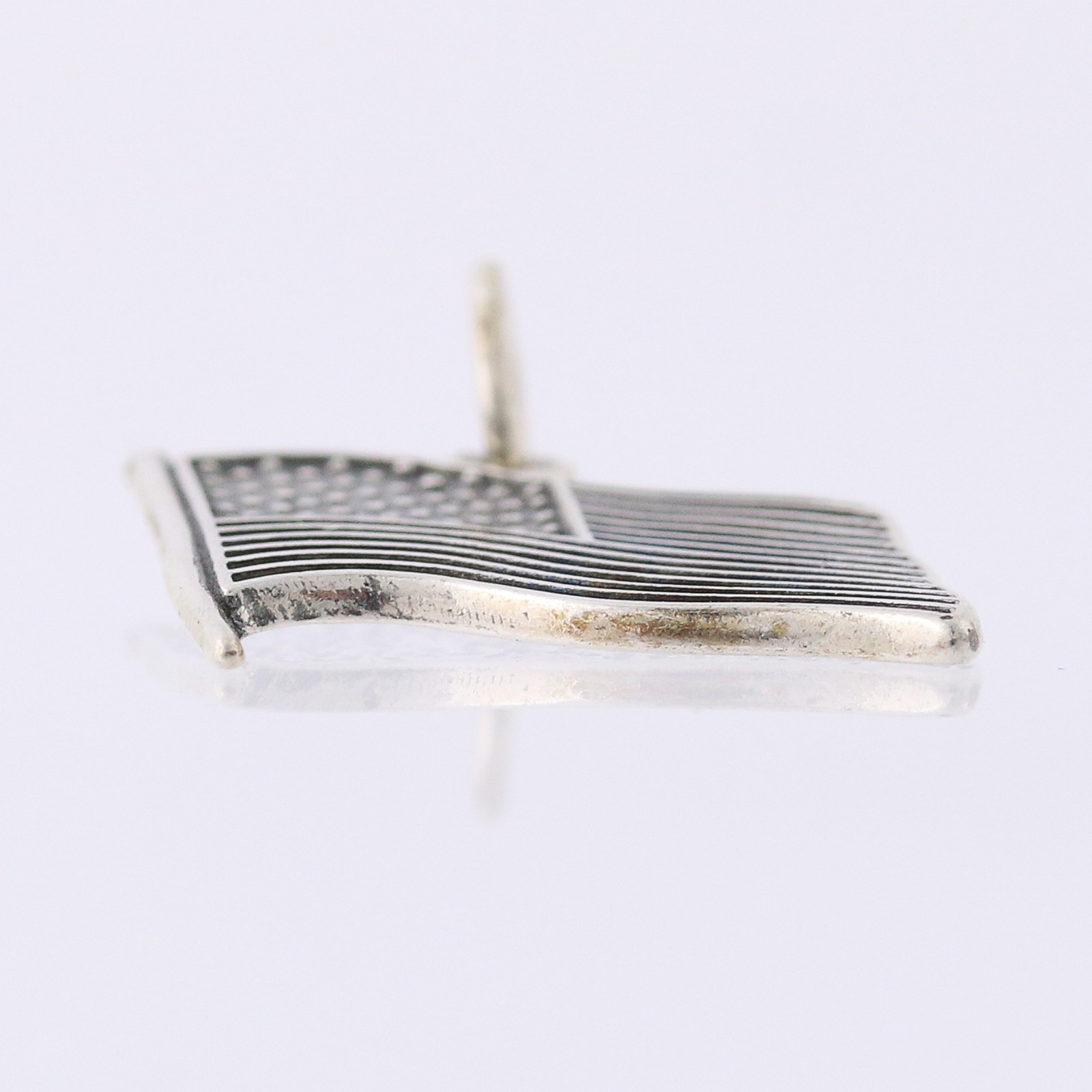 American Flag Charm / Pendant – Sterling Silver USA Patriotic Jewelry 925