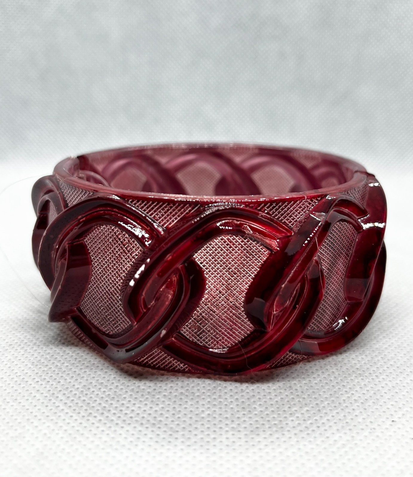 Light Plastic Chain Link Hinged Bracelet Dark Red Olive Green Teal Purple Brown