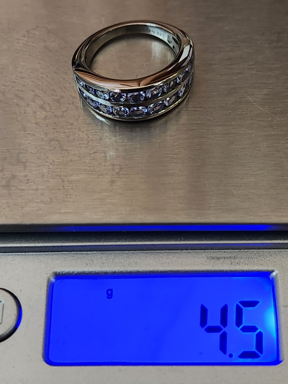 Tanzanite Double Half Eternity Band in Platinum Over Sterling 2.0 ctw Size 6