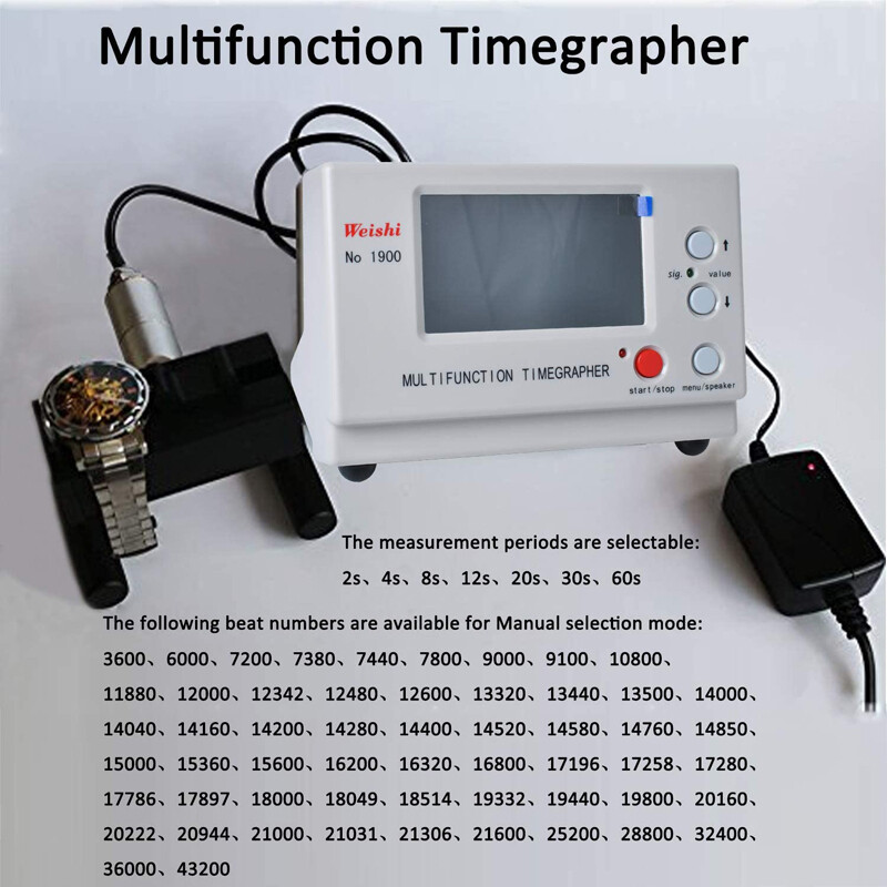 Weishi Timegrapher No.1900 Mechanical Watch Timing Machine Multifunction US Plug