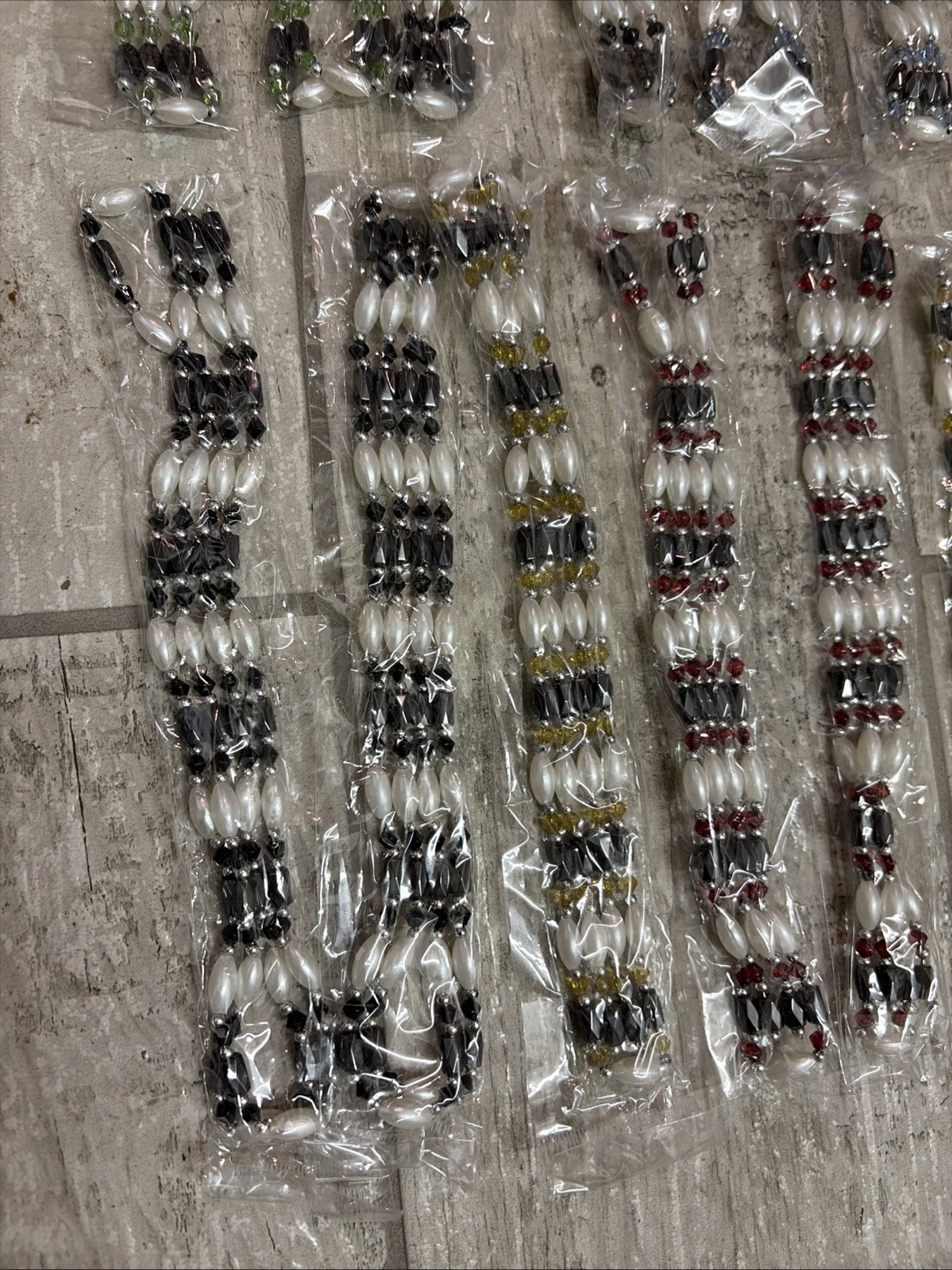 Lot Of 12 Magnetic Hematite Bracelet Anklet Necklace 3 row Variation Of Colors