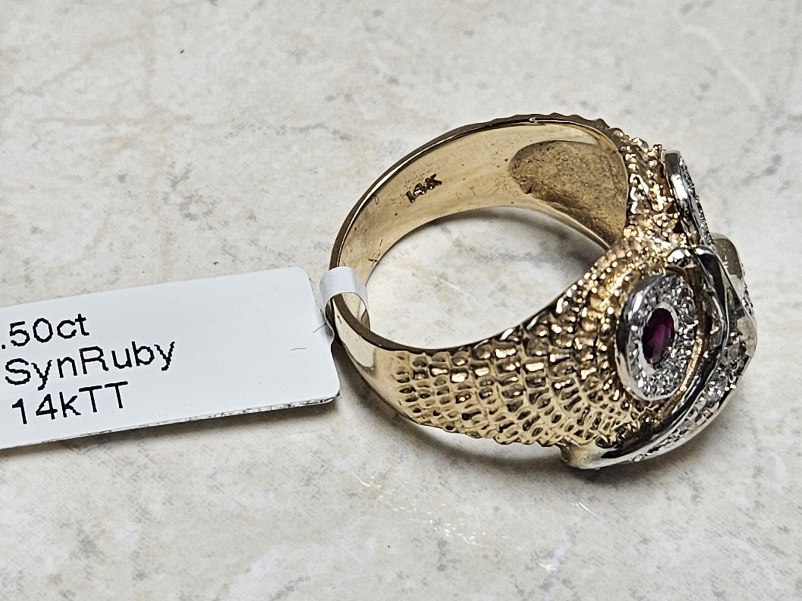 14kt Mens Owel Ring