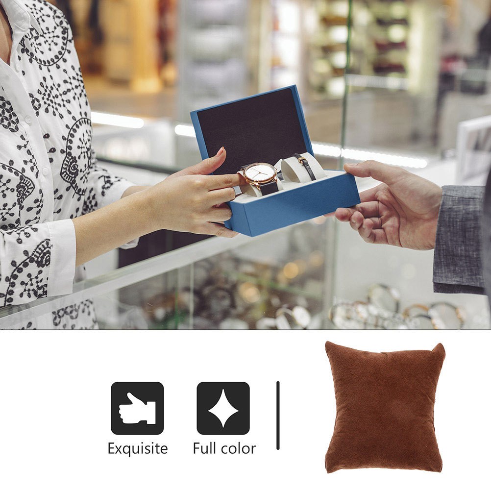12Pcs Brown Bracelet Display Pillows Soft Flannel Watch Cushions