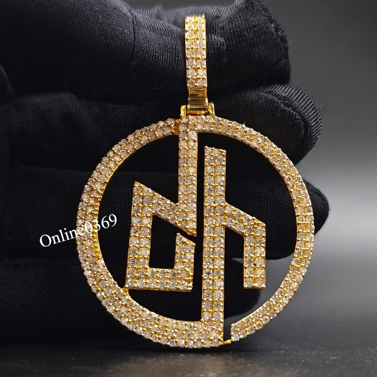 Men’s New Style Certified Natural Diamond Custom Your Logo Pendant In 925 Silver