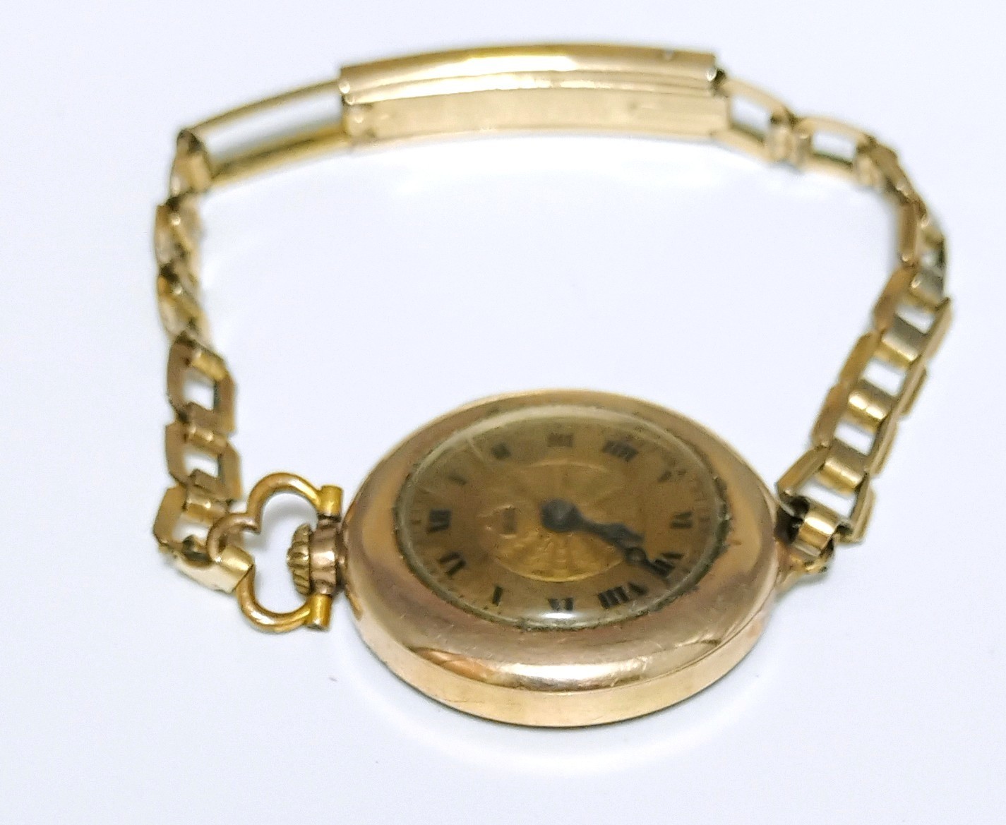 Antiq Gruen 7j Watch Dietrich Gruen & Sons movement 25yr Case Gold Shell band