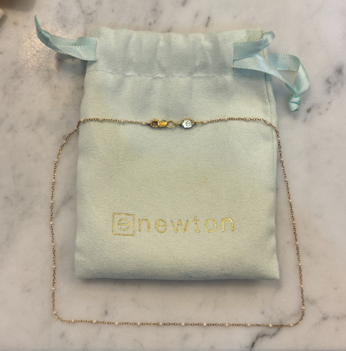 Enewton choker simplicity chain gold – pearl 2mm (15in length)