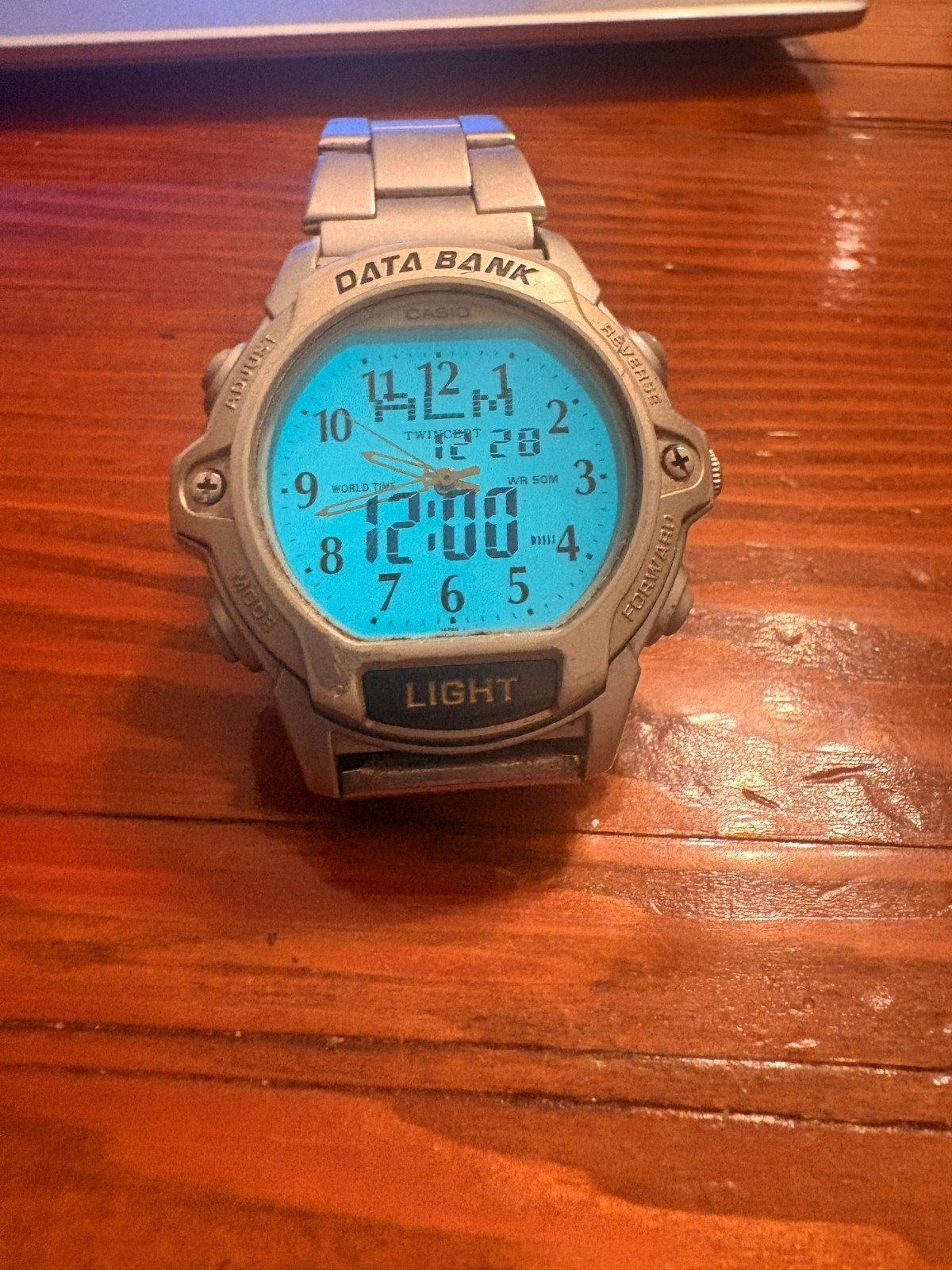 Casio ABX-24 Twincept Data Bank 2359 Analog Digital Back Light Men Watch Vintage