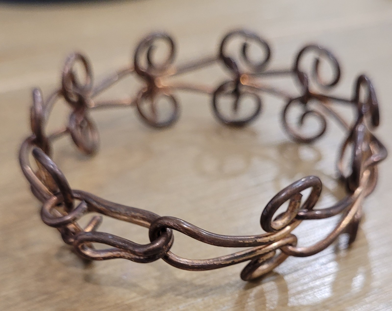 Spiral Bracelet Copper Alloy Metal Swirl