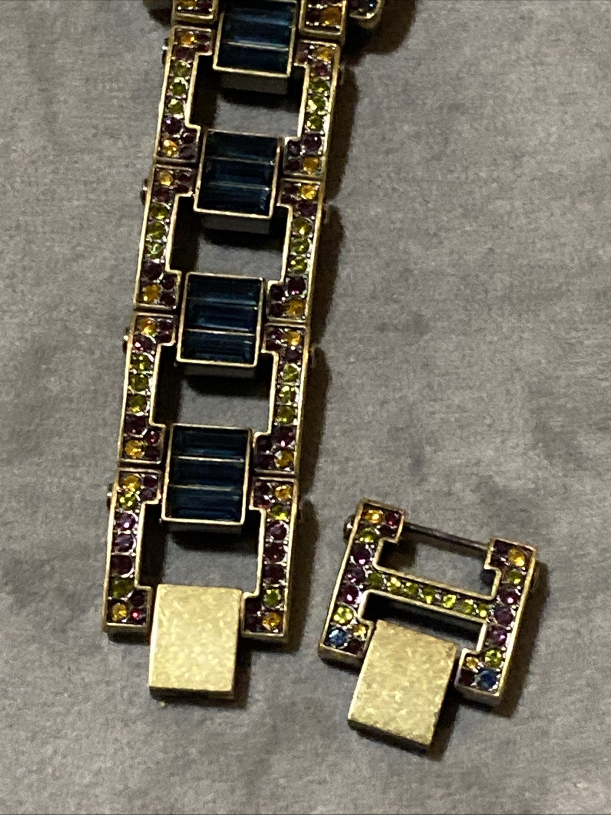 Heidi Daus Women’s Bracelet Watch Rectangle Art Deco Swarovski Crystals NEW