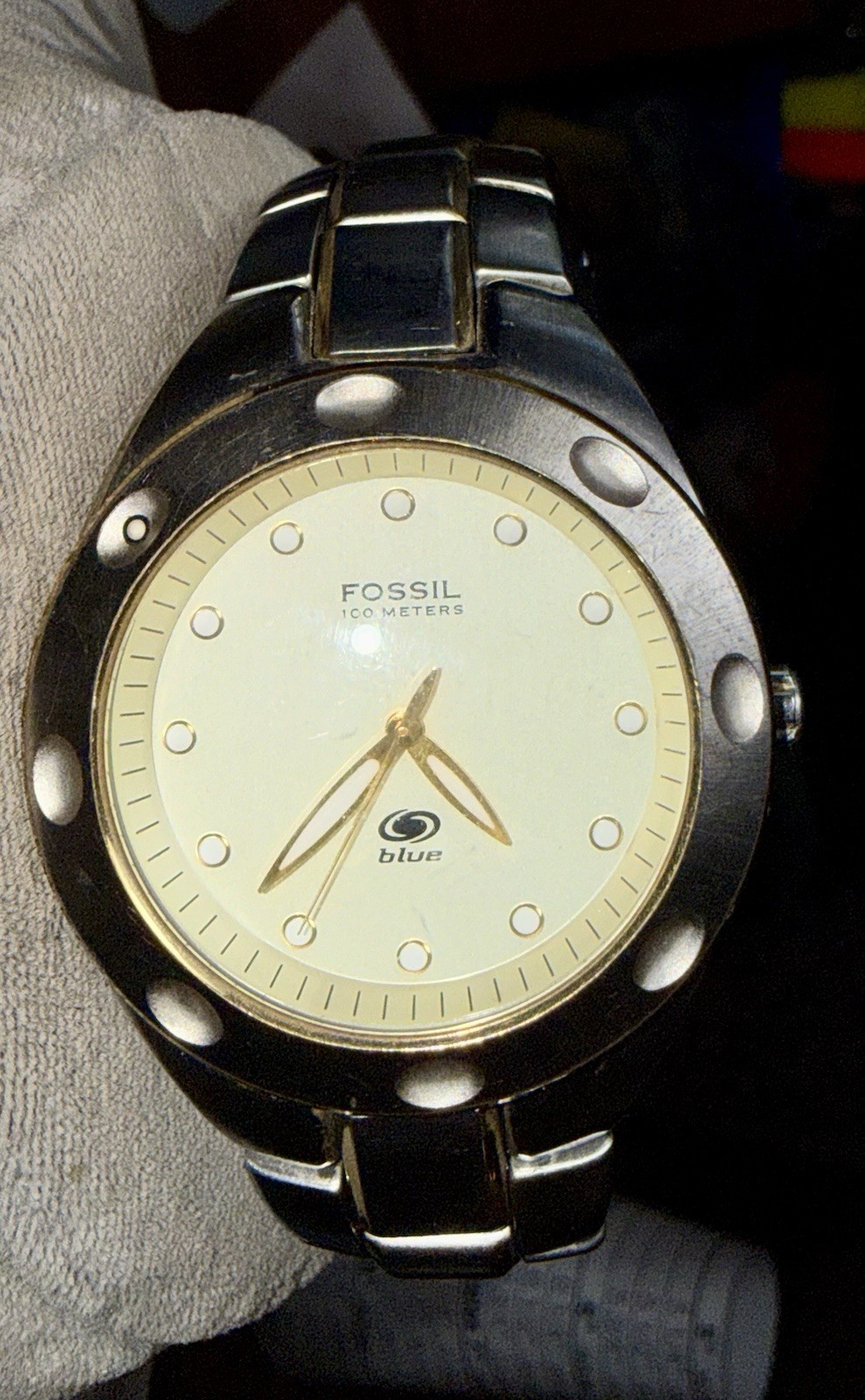 Fossil Blue AM-3303 Wrist Watch New Battery Lot B