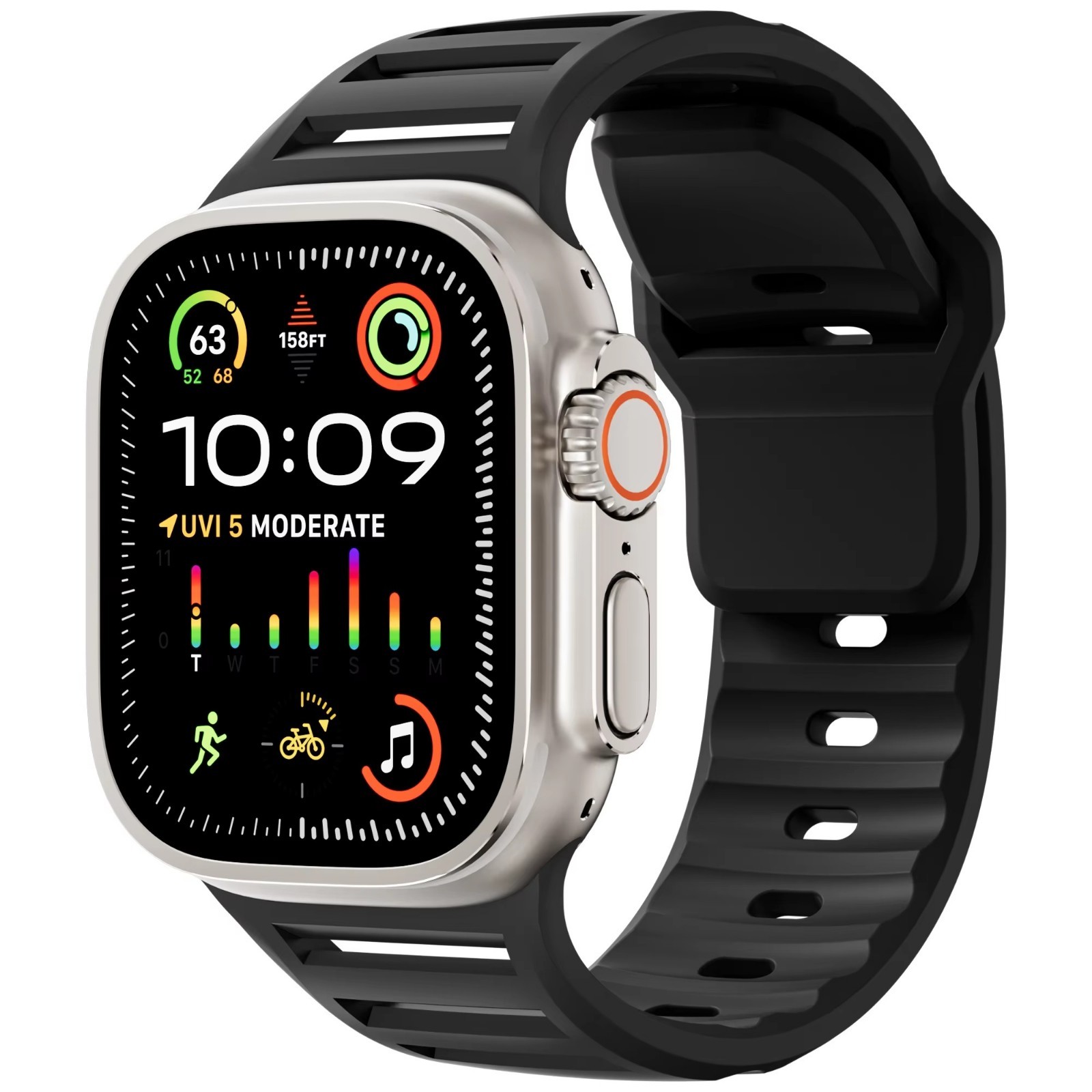 For Apple Watch Series Ultra 3 11 10 9 8 7 iWatch 49mm Silicone Sport Band Strap