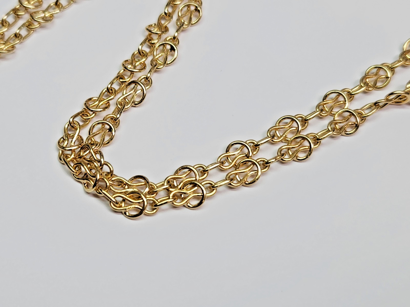 AWESOME 18k Gold 4.7mm Wide Handmade 21″ Fancy Link Chain