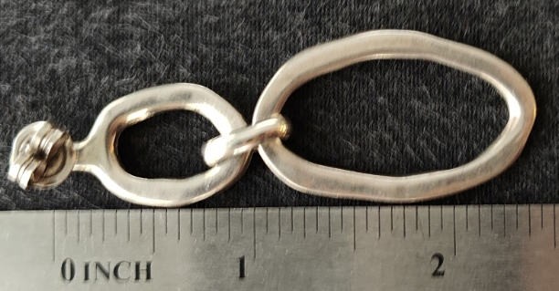 Uno de 50 Double Oval Link Dangle Earrings Silver Plated – Discontinued