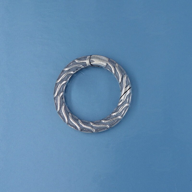 Sterling Silver Swirl Round Donut Ring Link Clasp Connector / Shortener #44078