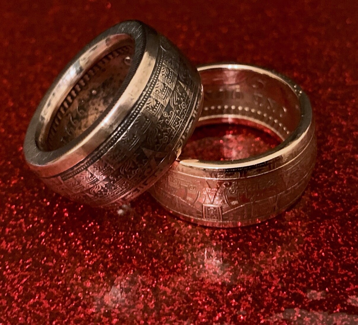 Copper Mayan Aztec Calendar Coin Ring – Solid 99% Pure Copper