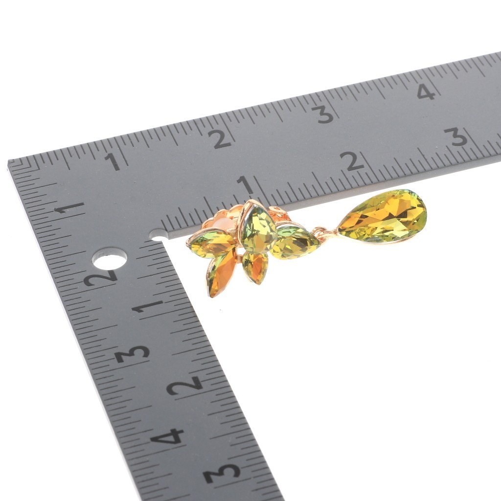 Gold Tone Alloy Metal Crystal Rhinestone Clip-On Earrings ER2658-LCTX