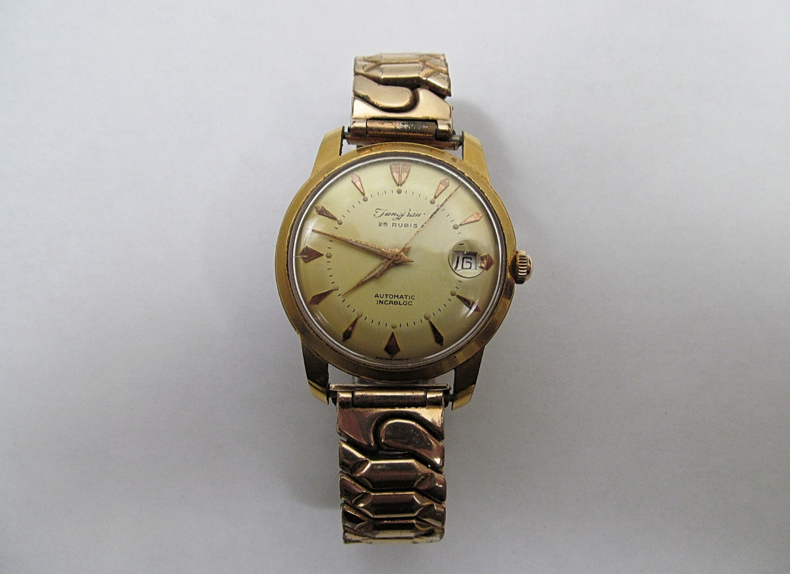 Vintage Jungfrau 25 Rubis Incabloc Automatic Movement Swiss Wristwatch 9502-39