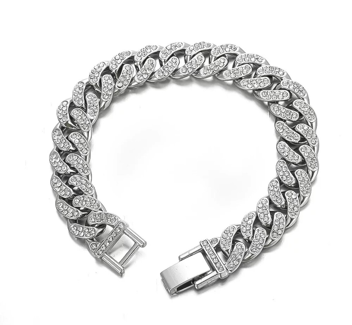 Male and Female both Full Paved Cuban chain Bracelet
