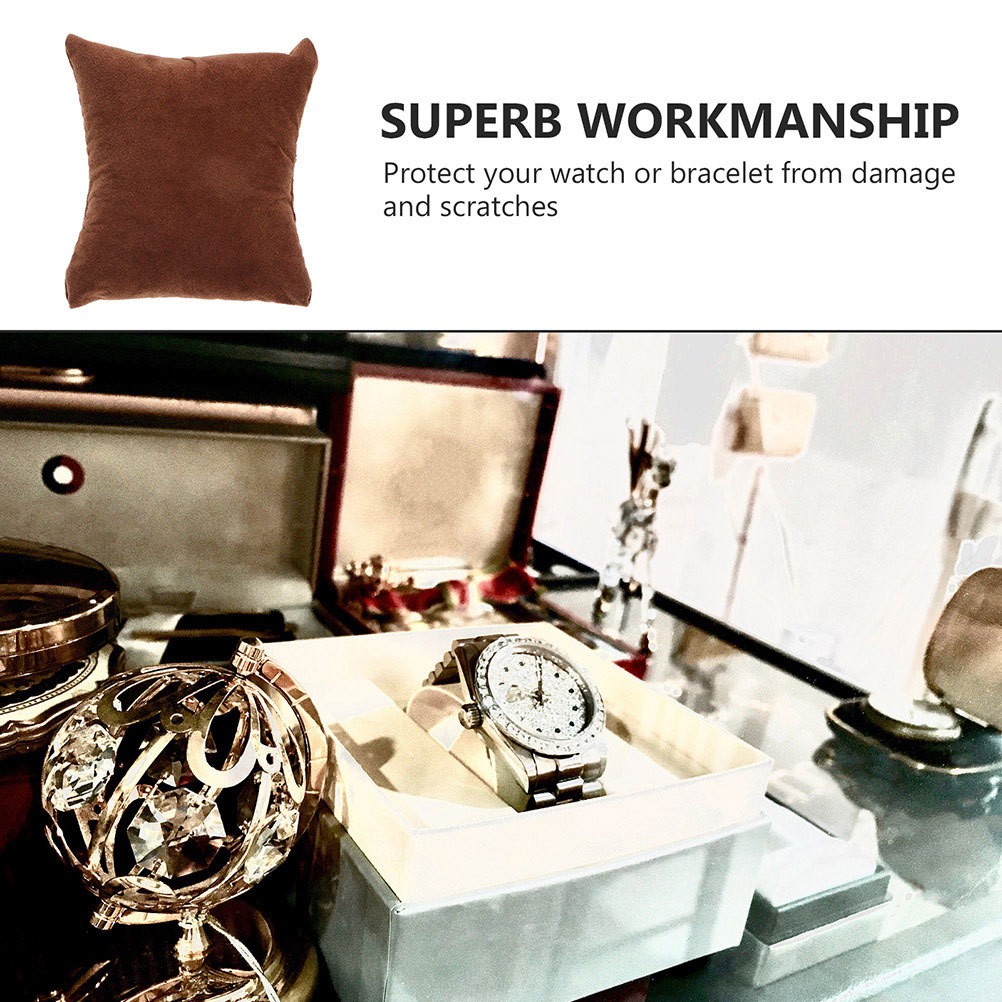 12Pcs Brown Bracelet Display Pillows Soft Flannel Watch Cushions