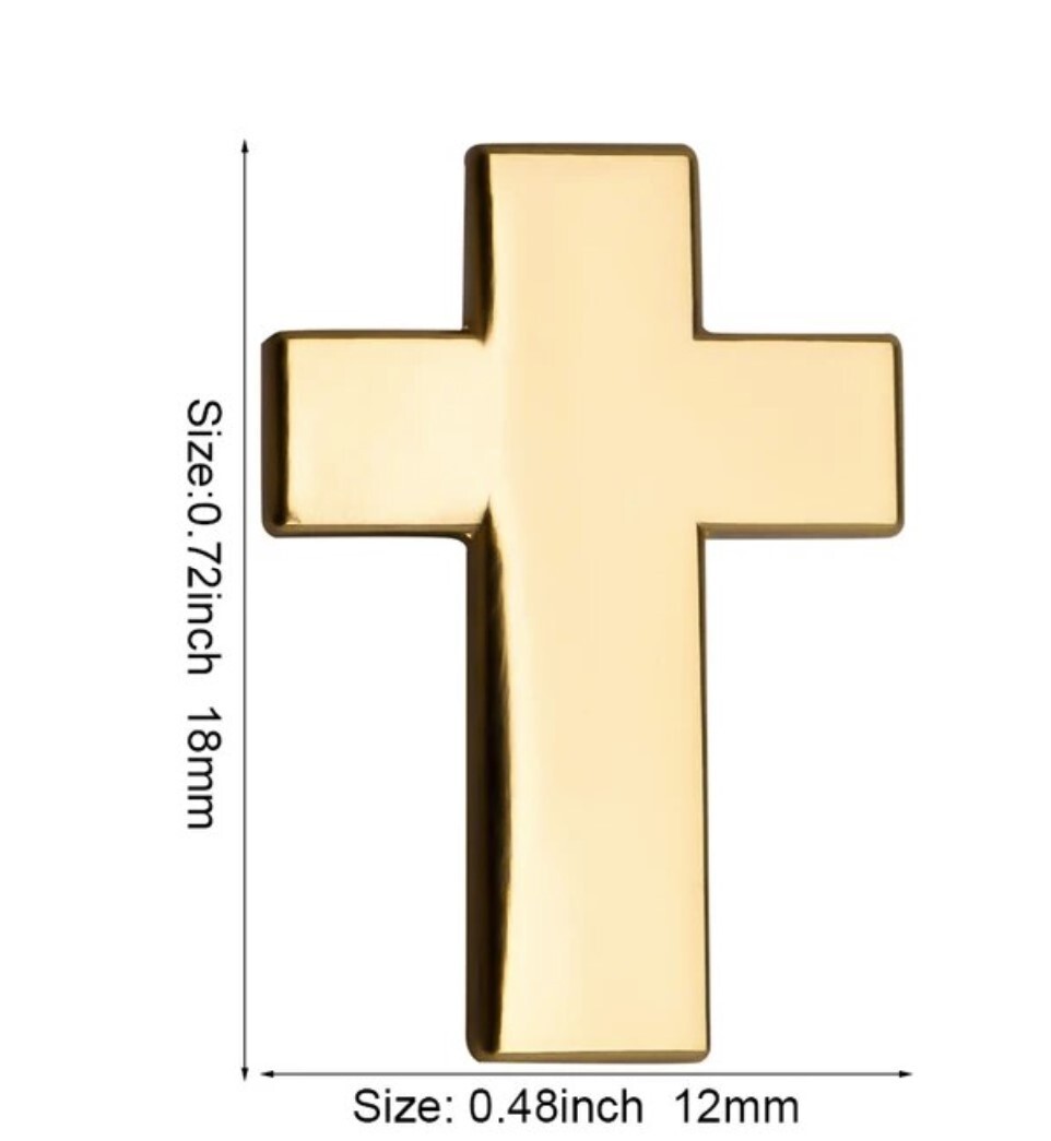 Alloy Gold Cross Lapel Pin 18 x 12 mm