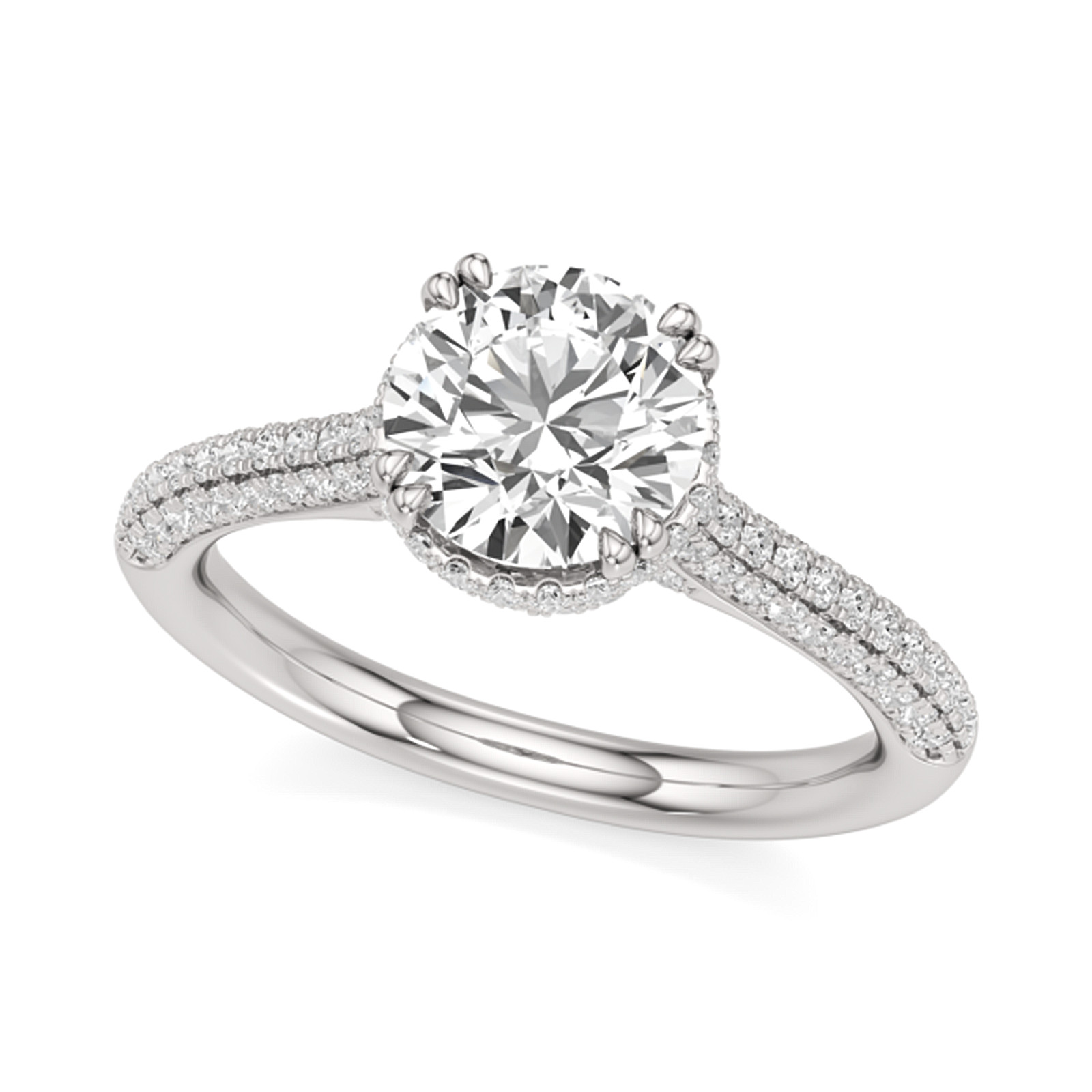 Diamond Engagement Ring 2.75 Ct Lab Grown E F VVS 18K White Gold IGI Round Cut
