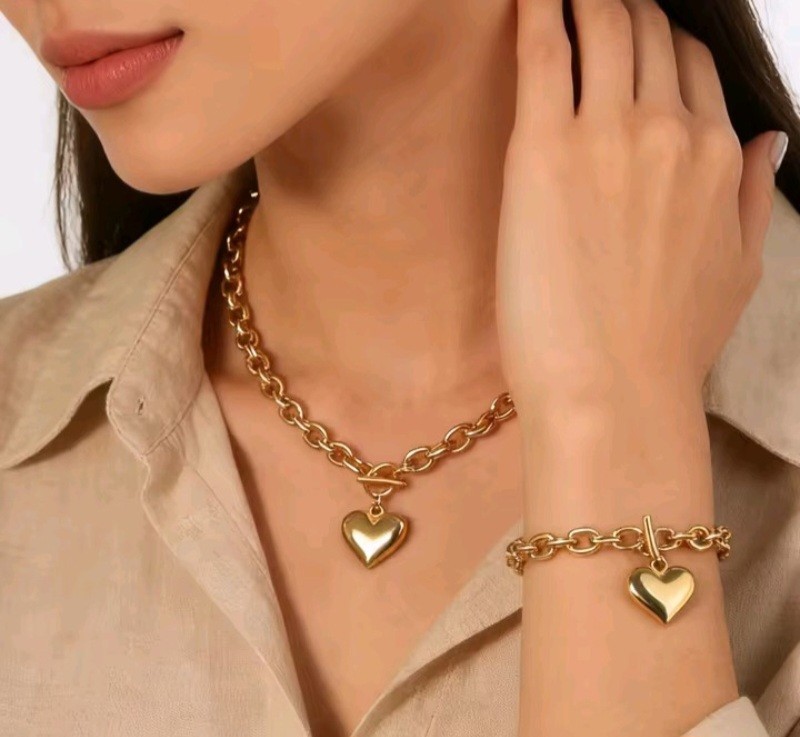 Minimalist Jewelry Set Necklace Bracelet Stainless Steel For Women JEWELRY GIFT