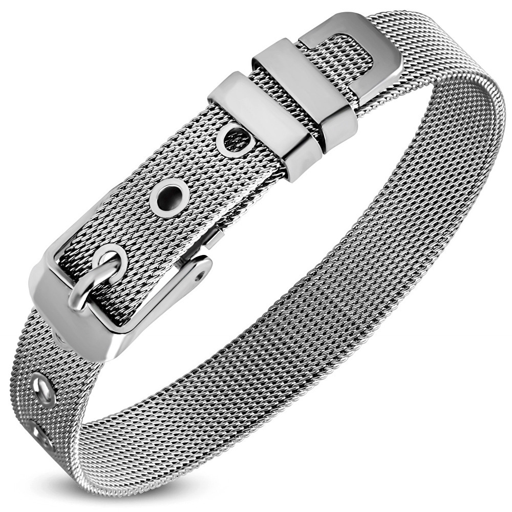 Stylish Stainless Steel Mesh Belt Buckle Bracelet Adjustable Fast Shipping