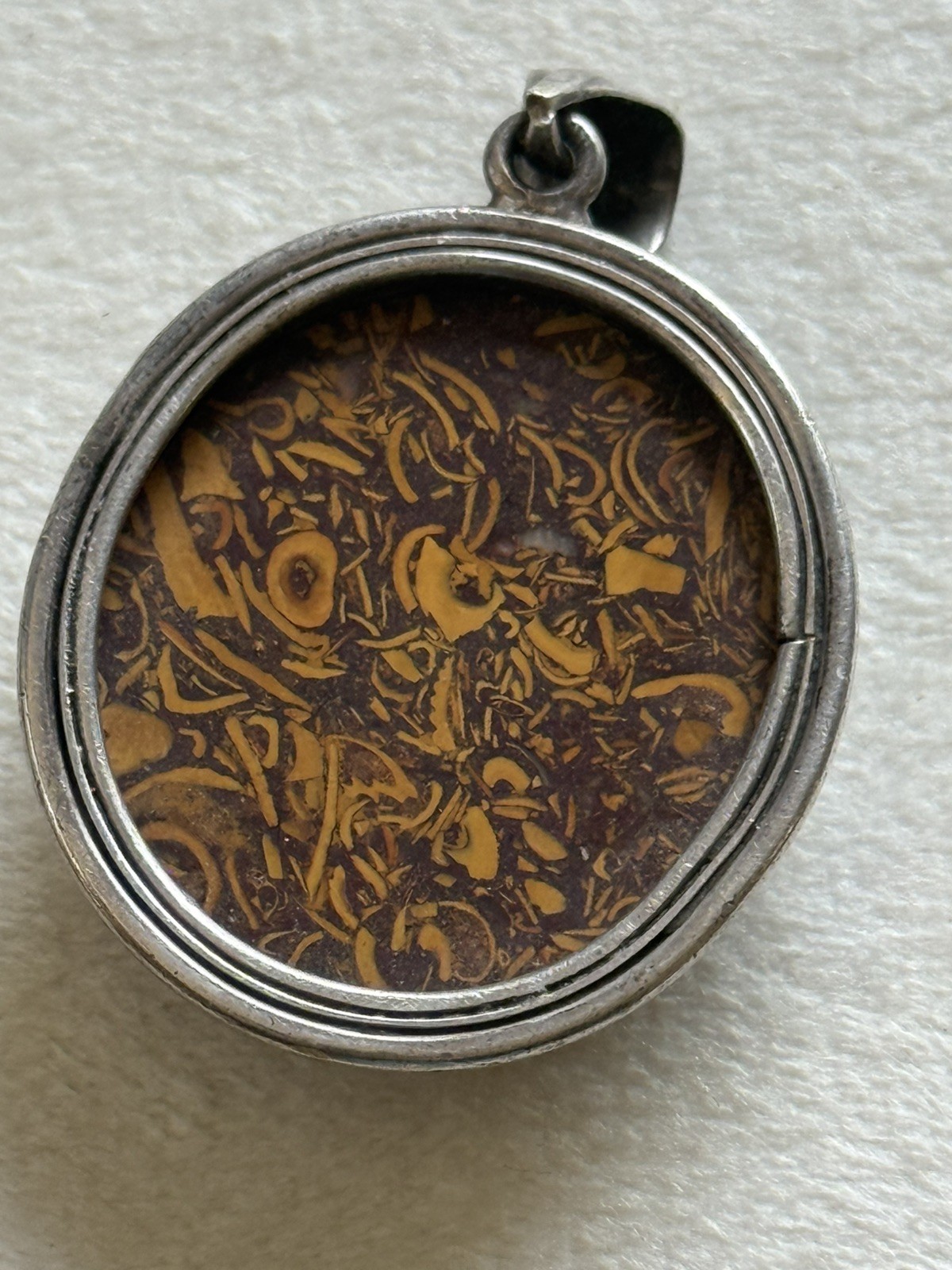 925 Sterling Mariam Jasper Oval Pendant Bezel 23.95g