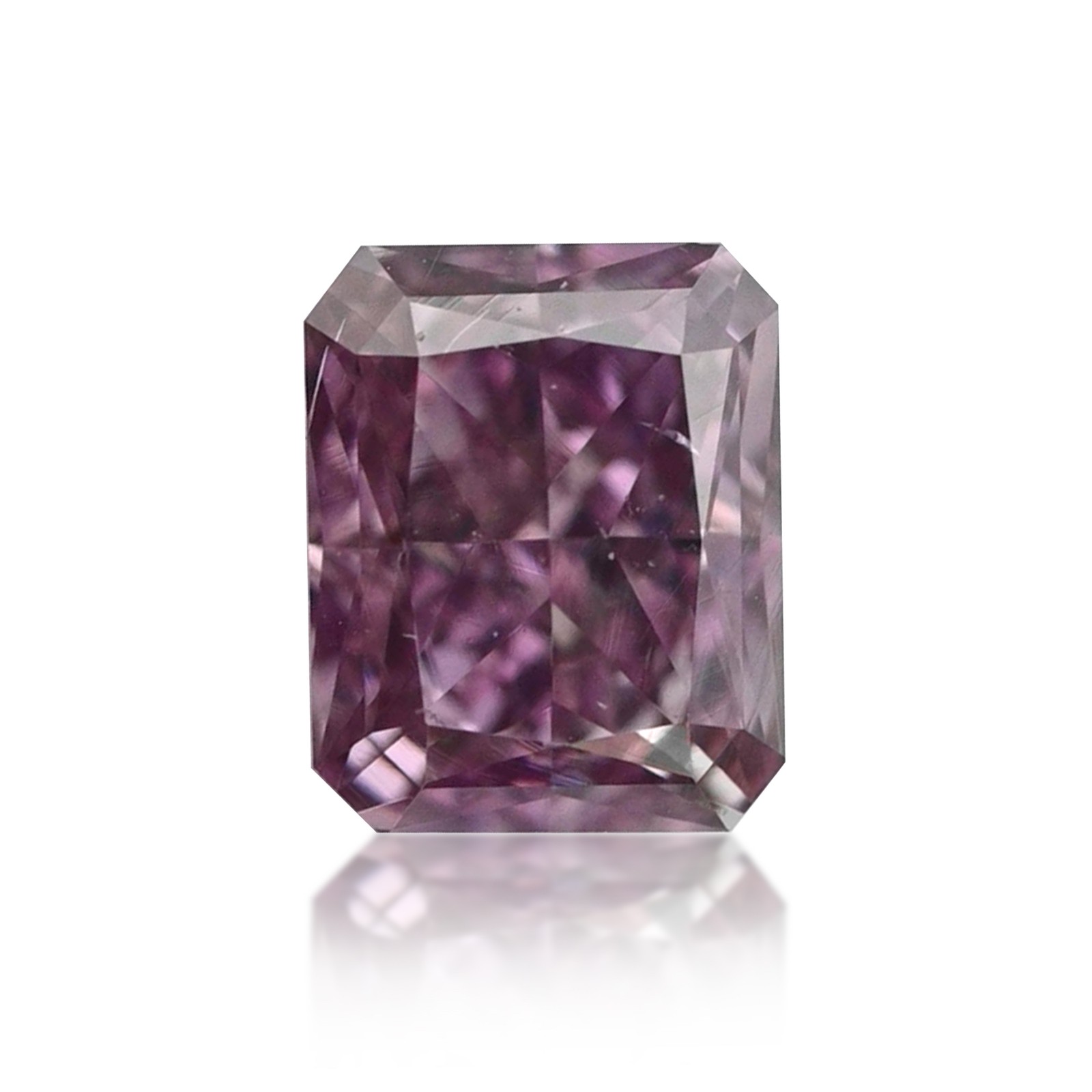 0.11 Ct Natural Radiant Diamond Fancy Deep Purple-pink I1 Loose GIA Certified