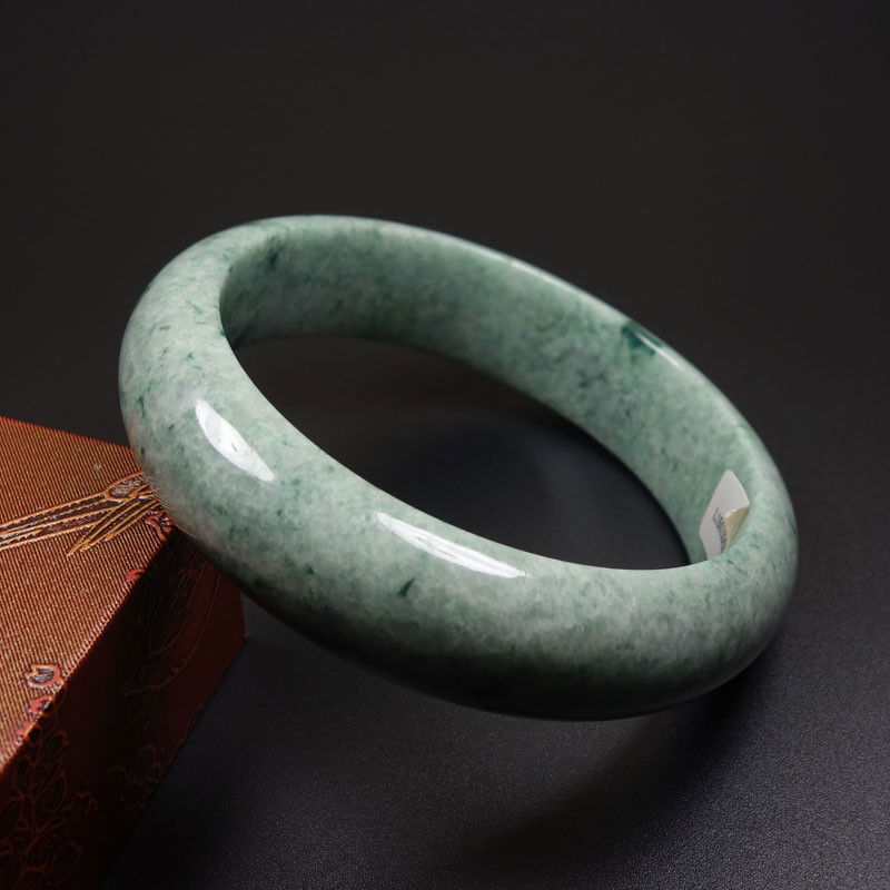 61mm Certified Grade A 100% Natural Green Jadeite Jade Bracelet Bangle Z06921