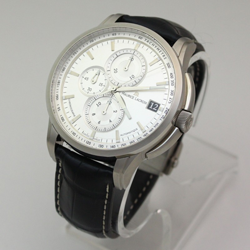 Maurice Lacroix Pontos Chronograph Valgranges PT6128 47mm Steel Wristwatch + Box