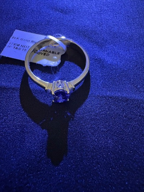 Tanzanite Ring Size 11 – 10K White Gold with Natural Diamonds, Great Investment