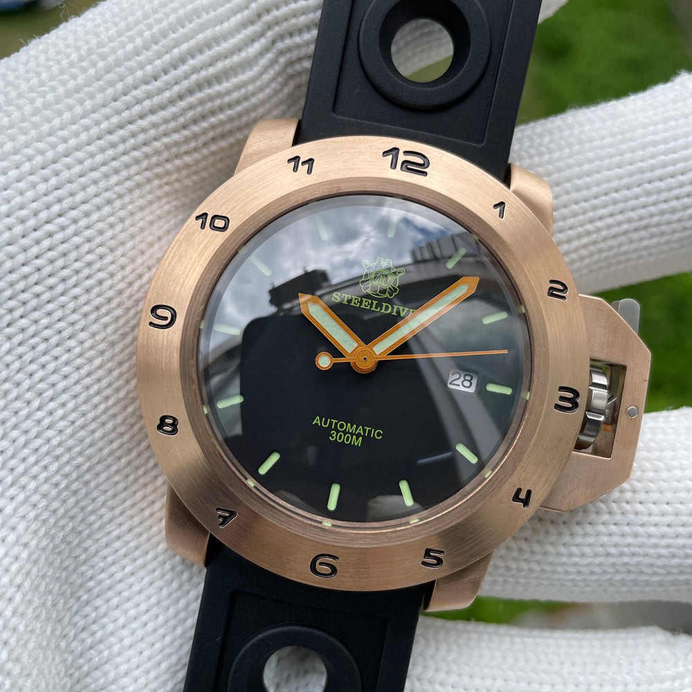 STEELDIVE SD1939S Mens Bronze 47mm 300M Automatic Dive Watch NH35 Sapphire Steel