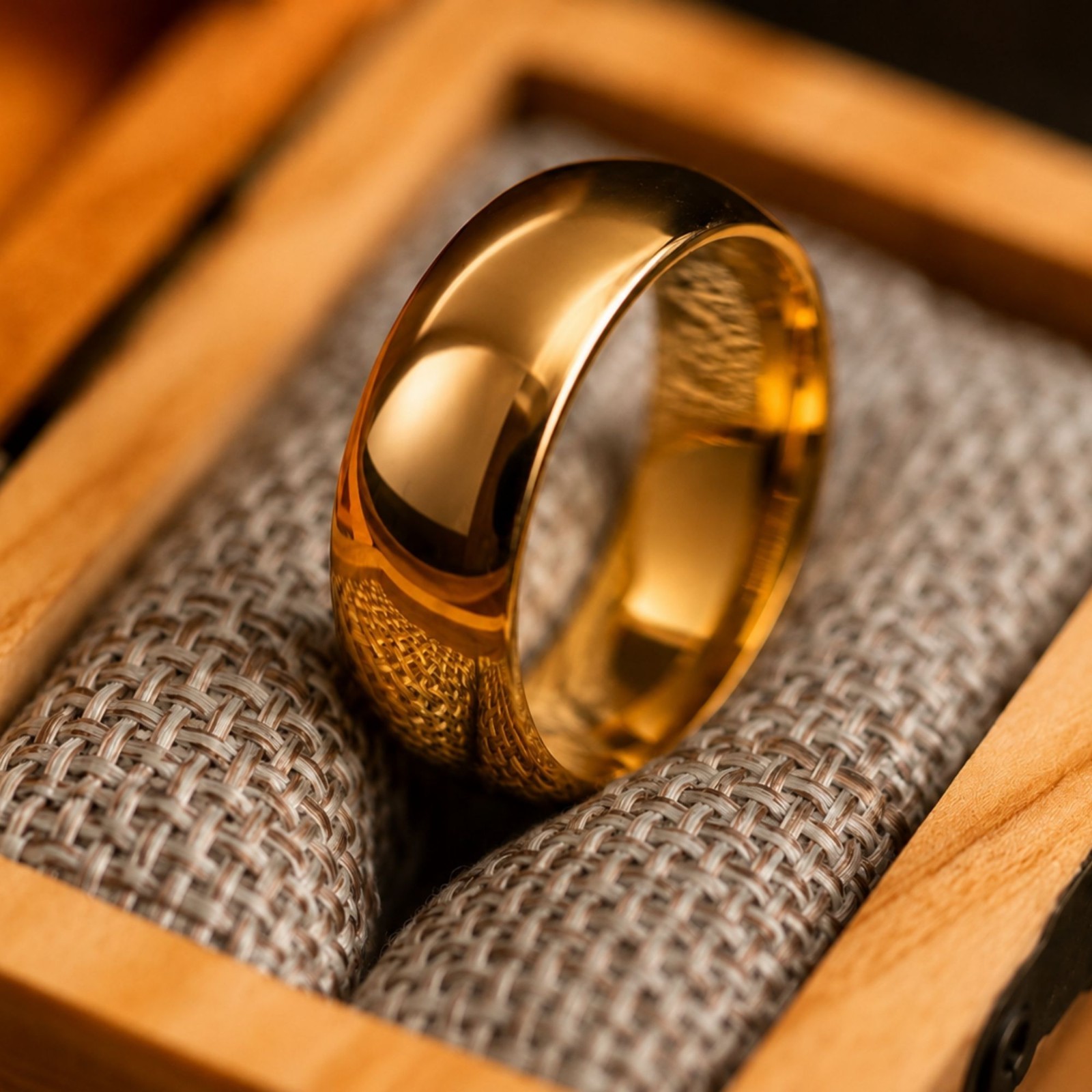 18K Gold Tungsten Ring Men’s Women’s Wedding Band 4mm 6mm 8mm Comfort Fit