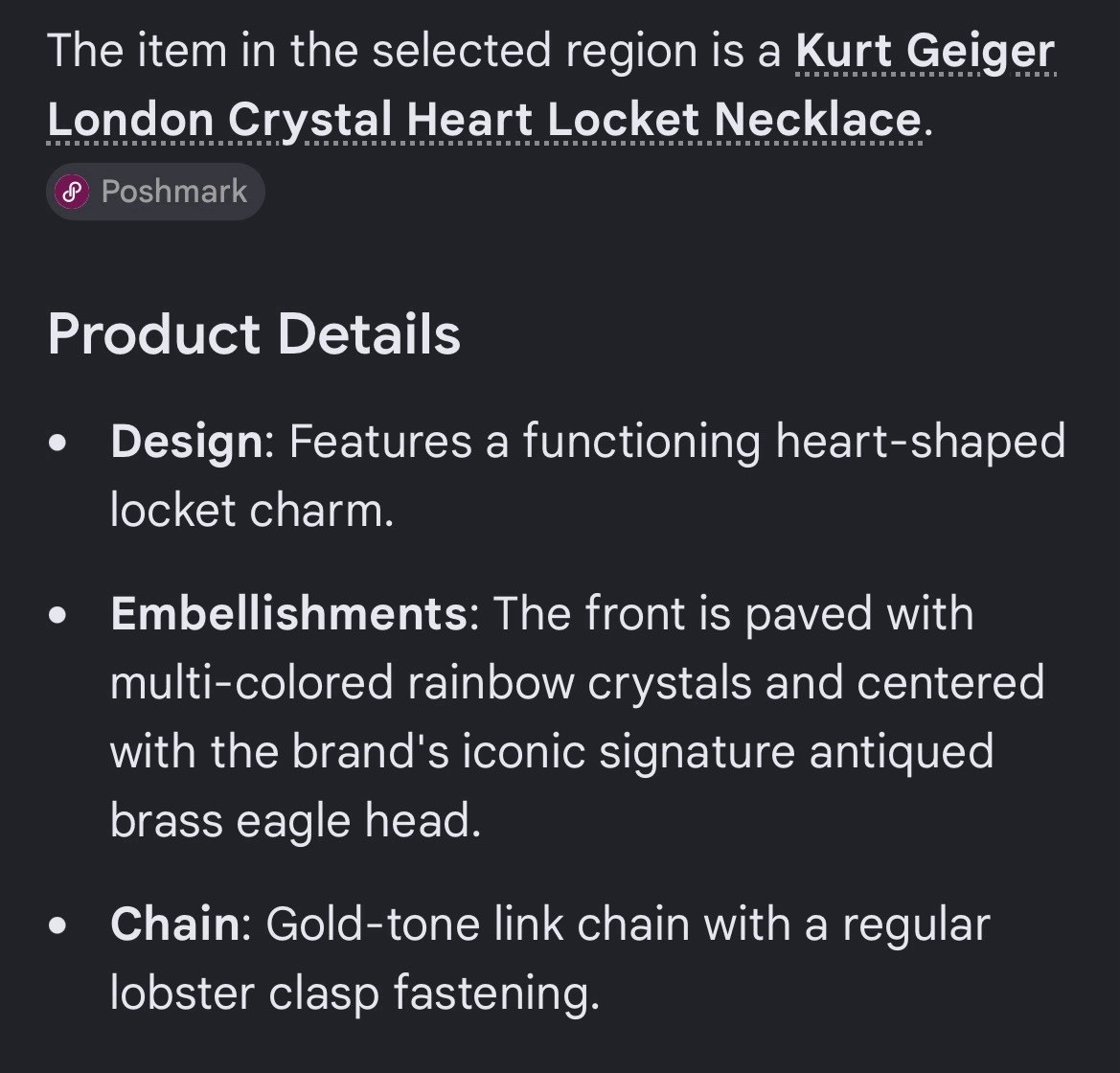 Kurt Geiger Heart Charm Locket Pendant Necklace Multicolor Pavé Crystal Gold