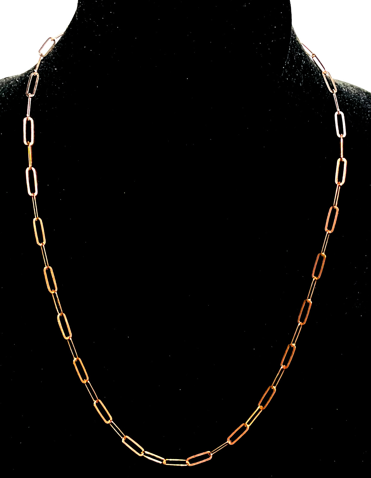 Sterling Silver Vermeil (Rose Gold Plated) 3.5mm 20″ Paperclip Necklace