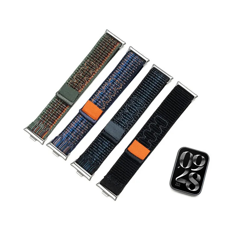 Weave Nylon Wristband Strap for Xiaomi MiBand 8 9 Pro Red Mi Watch 4 Fabric Band