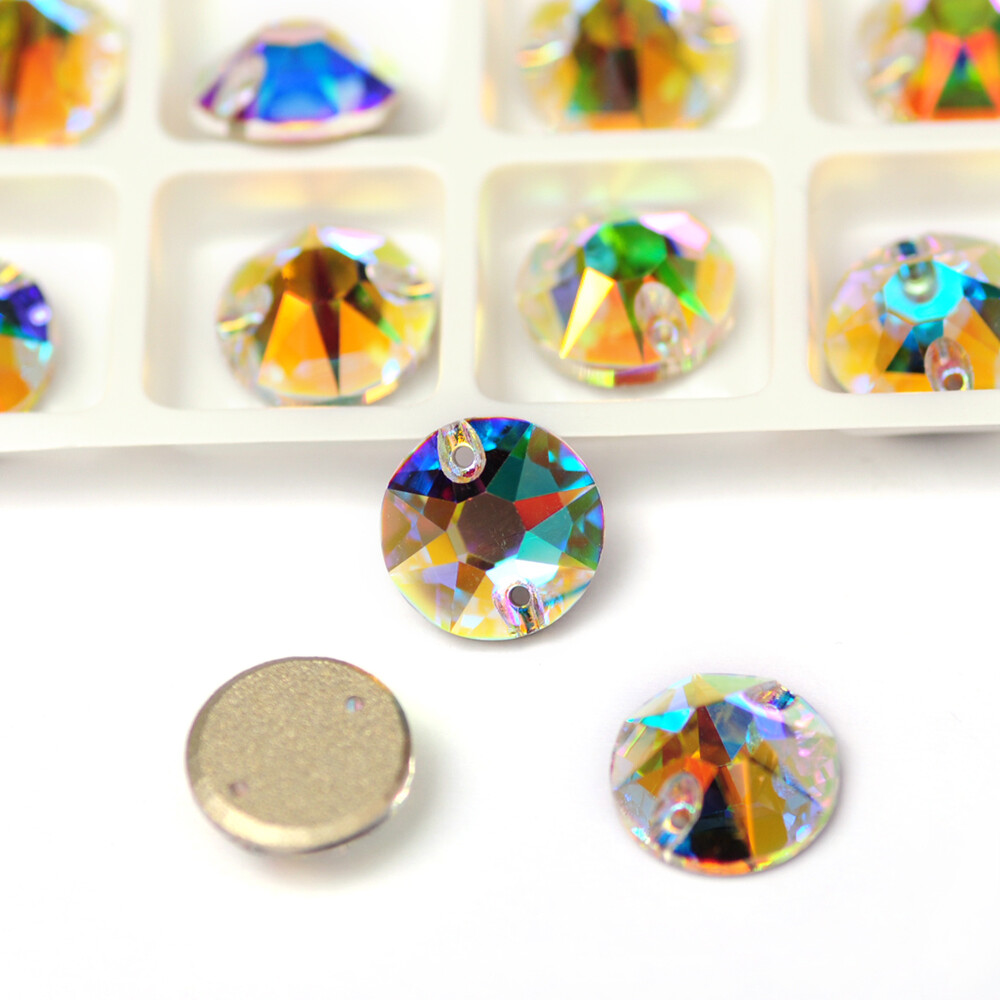 Glass Crystal AB XIRIUS Sew ON Strass Loose Rhinestones Flat Back Sewing Beads