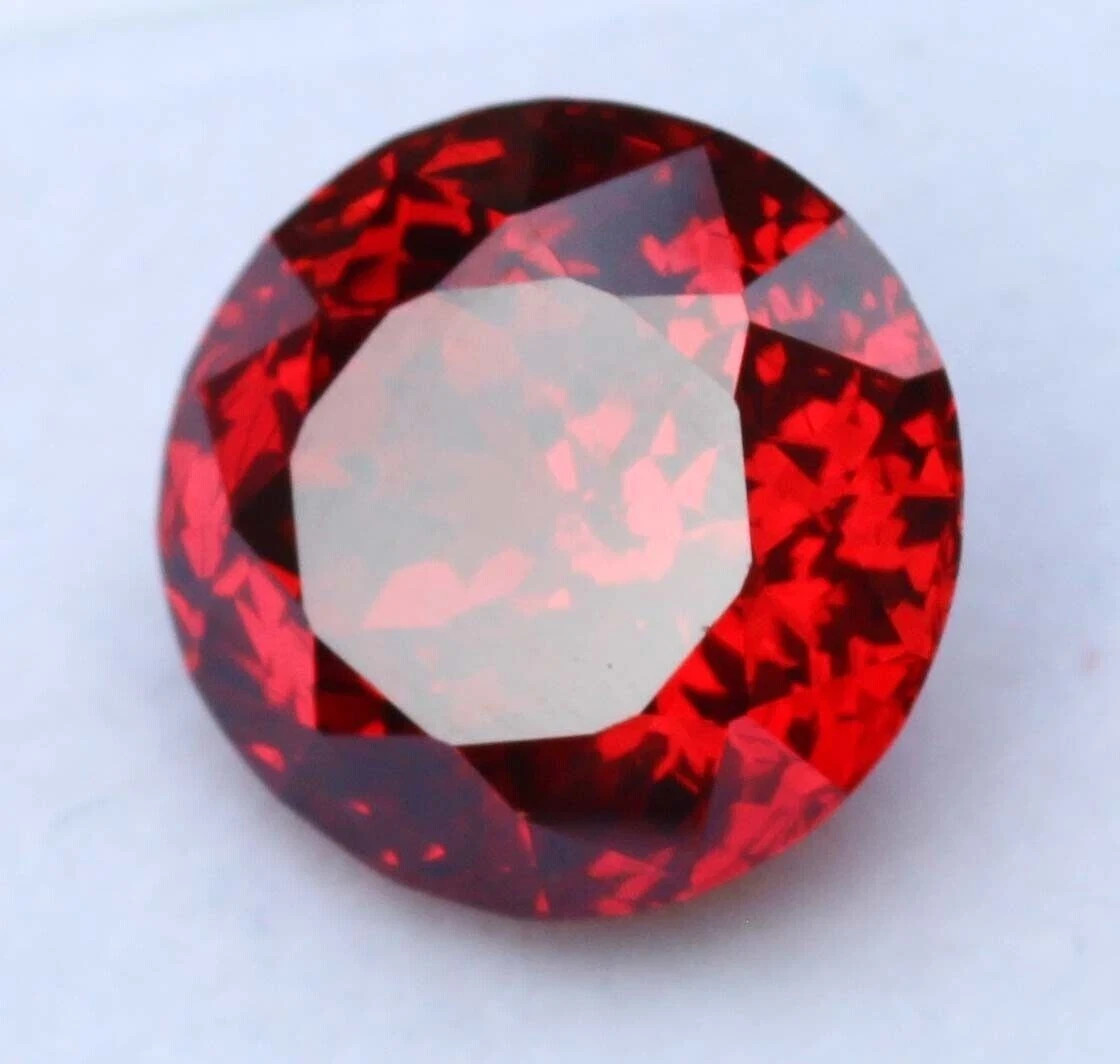 55 Ct Natural Red Zircon Round Cut Certified Loose Rare Quality Gemstone