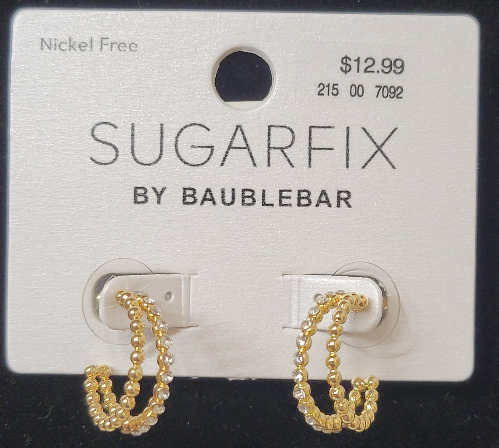 Sugar Fix By Baublebar Loop Gem Earrings Post Back Nickel Free Gold Tone NEW