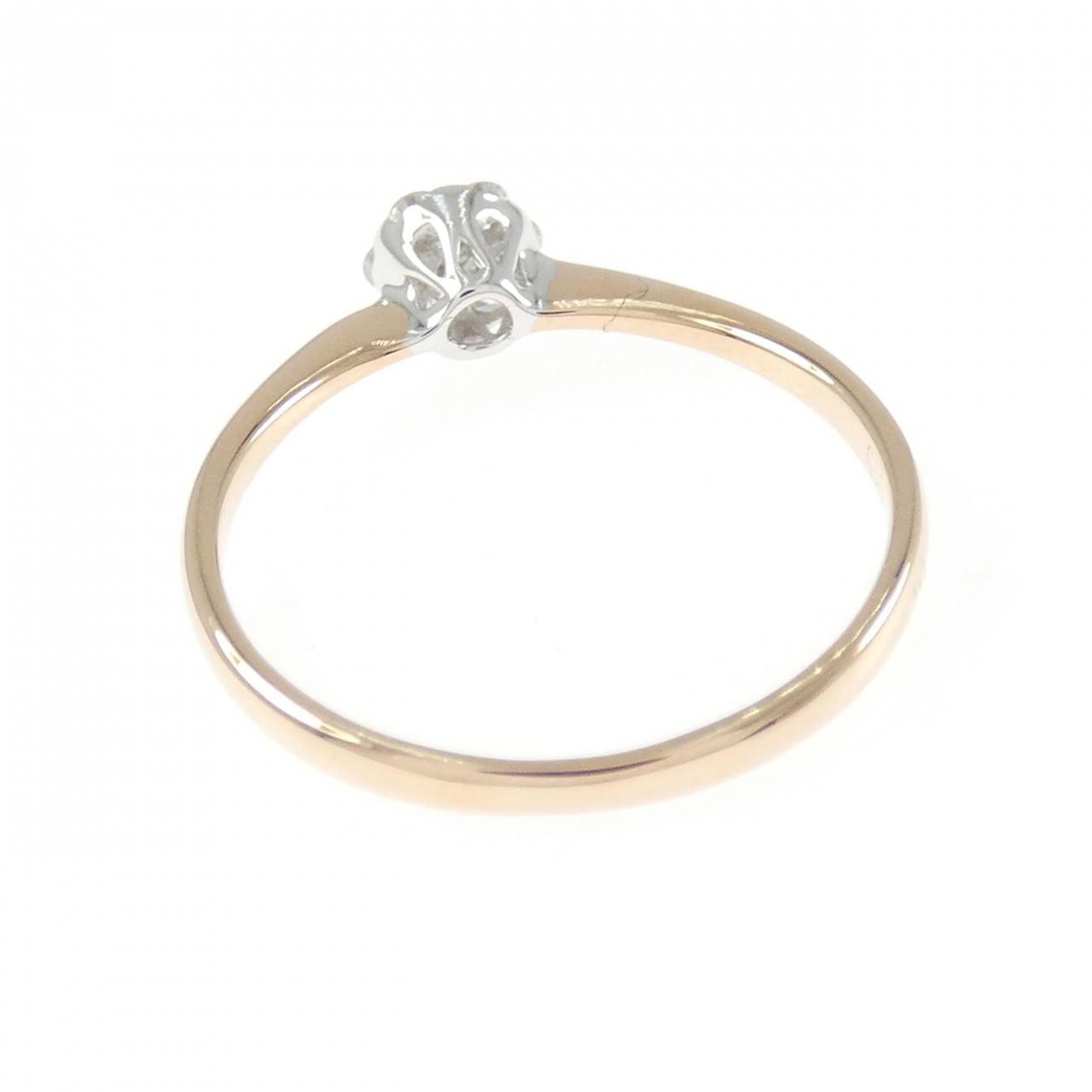 Authentic K18PG/K18WG Flower Diamond Ring 0.15CT #230-000-429-4954