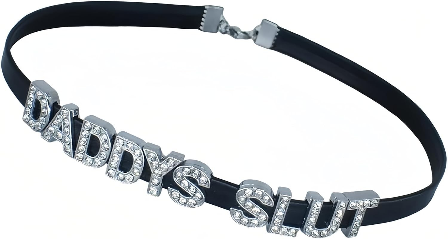 DADDY’S Choker Necklaces,Rhinestone Chokers For Women Honey Princess Hotwife